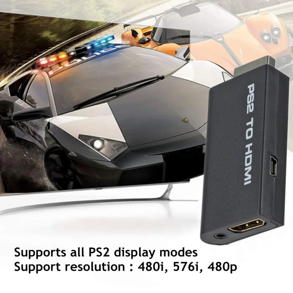 PzzPss HD PS2 To HDMI-Compatibale 480i/480p/576i Audio Video Converter Adapter With 3.5MM Supports For Display Modes | Электроника