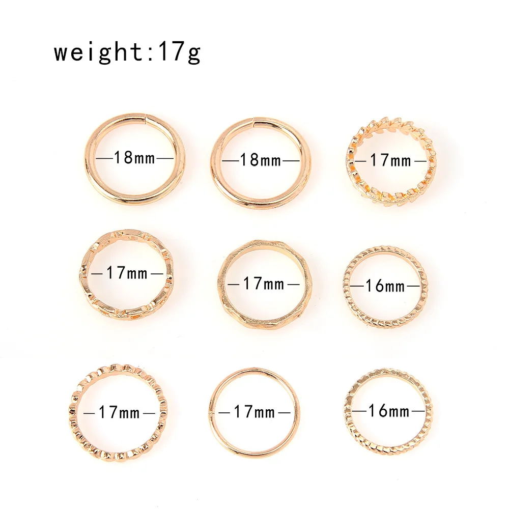 9 шт./компл. из нового стиля модное минималистичное кольцо с листьями сплава набор