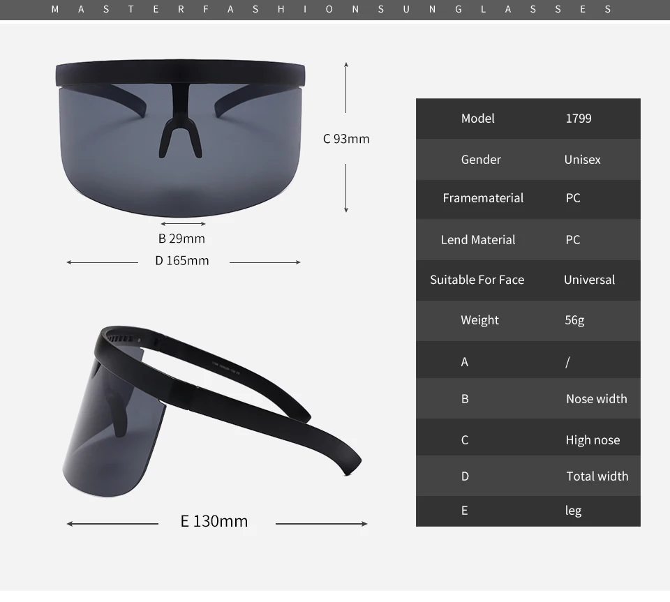 Солнцезащитные очки с защитой от подглядывания негабаритная оправа шляпа маска