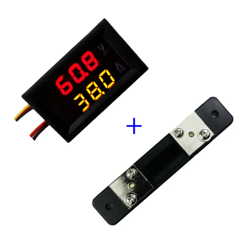 Двойной СВЕТОДИОДНЫЙ Дисплей 0 28 DC0 100V/50A автомобильный измеритель напряжения