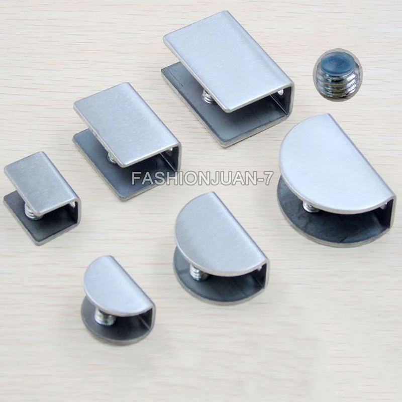 

Express Shipping ! Wholesale 200PCS Stainless Steel Glass Clamps Glass Shelf Fixed Holder Brackets Connectors Furniture Hardware