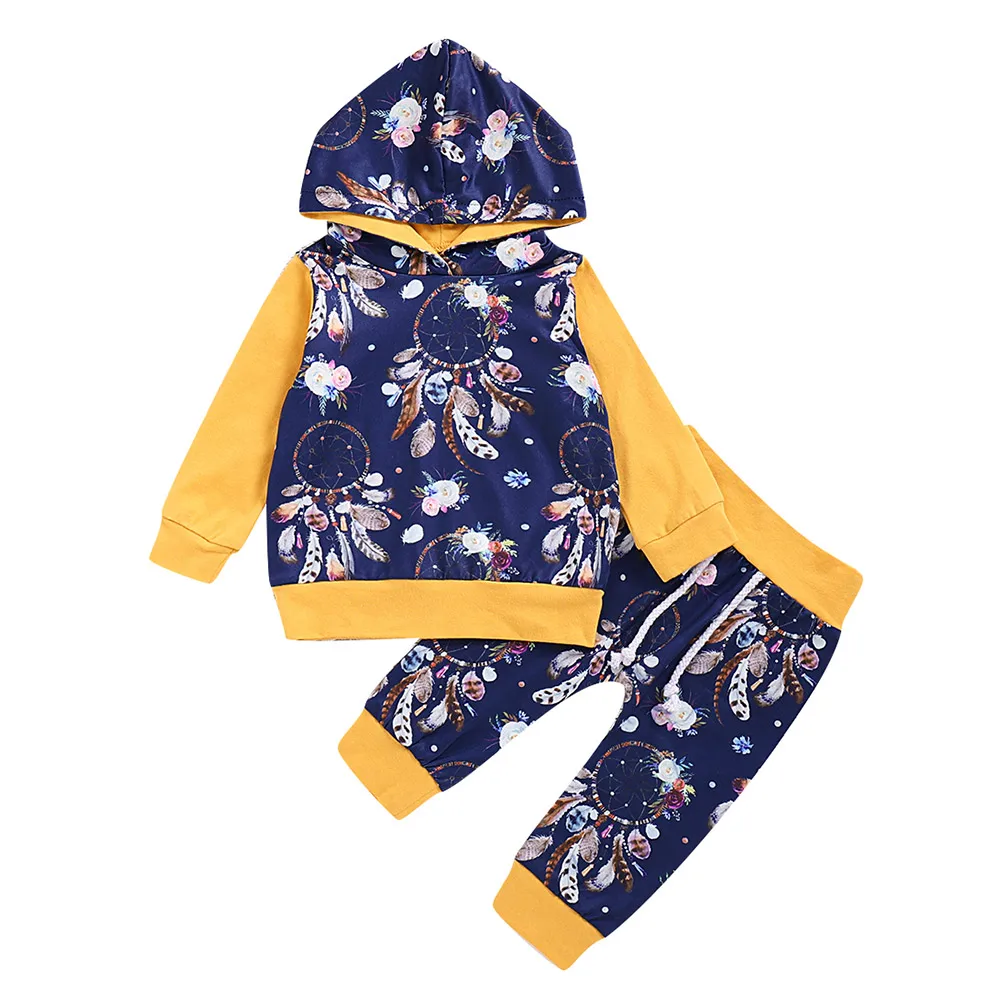 2 шт. детский хлопковый свитер с длинным рукавом и длинные штаны|Куртки пальто| |