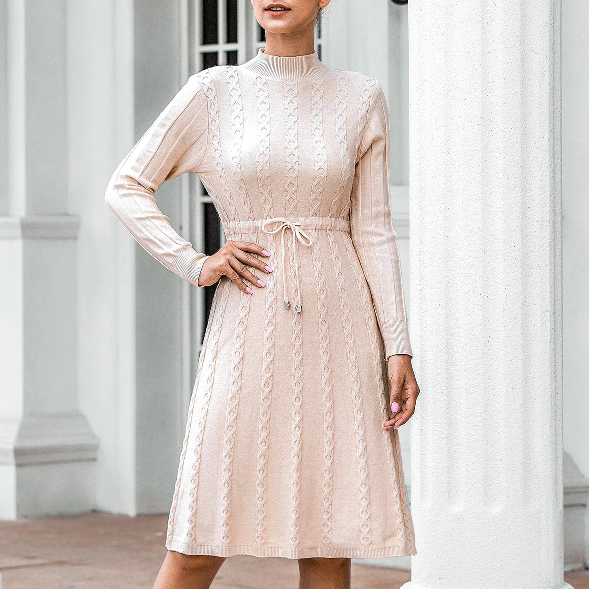 Женское осенне зимнее длинное платье свитер зимние платья 2020 Повседневное