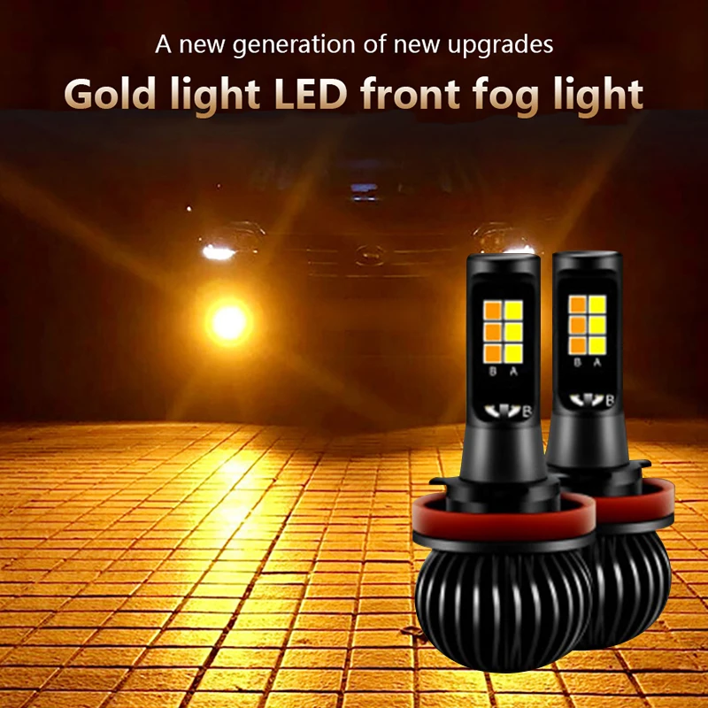 40W светодиодные противотуманные фары для автомобилей H4 H7 H11 далеко 3000K 6000K желтый