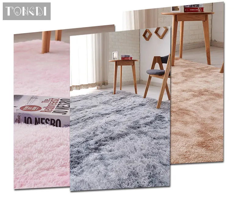 TONGDI коврик для ковров мягкий элегантный лохматый детский шерстяной замшевый