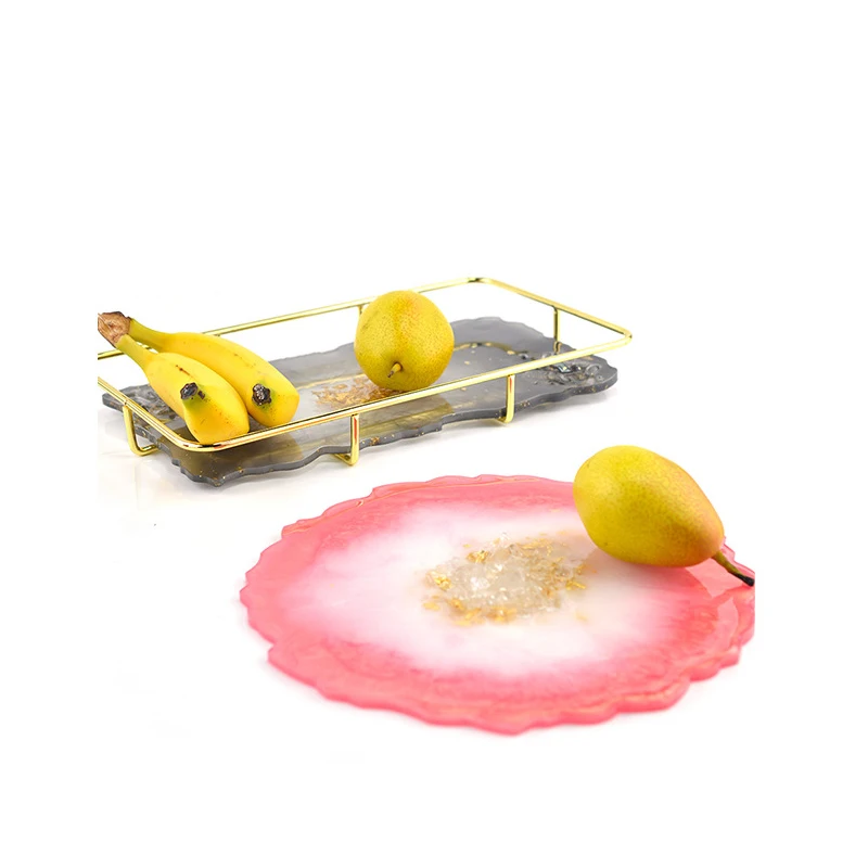 

3Pcs Big Rectangle Round Plate Resin Mold Kit Silicone Oversized Fruit Disc Tray Resin Mold Clear Art Crafts