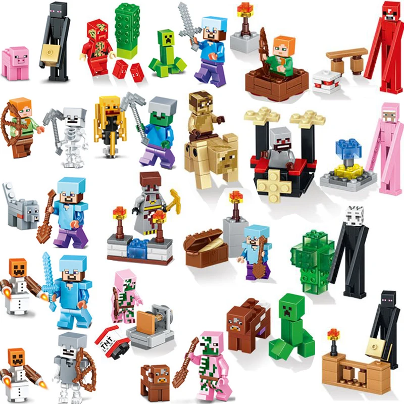 Конструктор-конструктор, модель-конструктор, фигурки Enderman Zombies, дракон, животные, обучающая игрушка кирпичи, подарки для детей - Цвет: 06