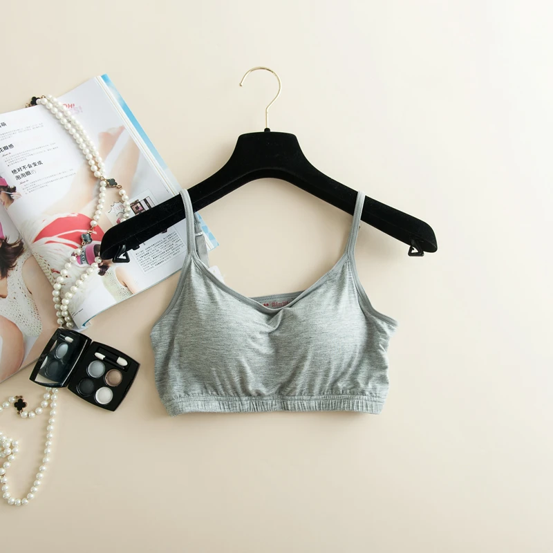 

New Modal non-steel ring underwear integrated with chest pad suspenders vest bra sports underwear tube top short vest camisole