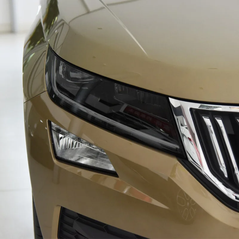 2 предмета для Skoda Kodiaq 2016 по настоящее время тонировка на автомобильные фары Черный Защитная пленка защита прозрачный ТПУ наклейки автомобильные аксессуары