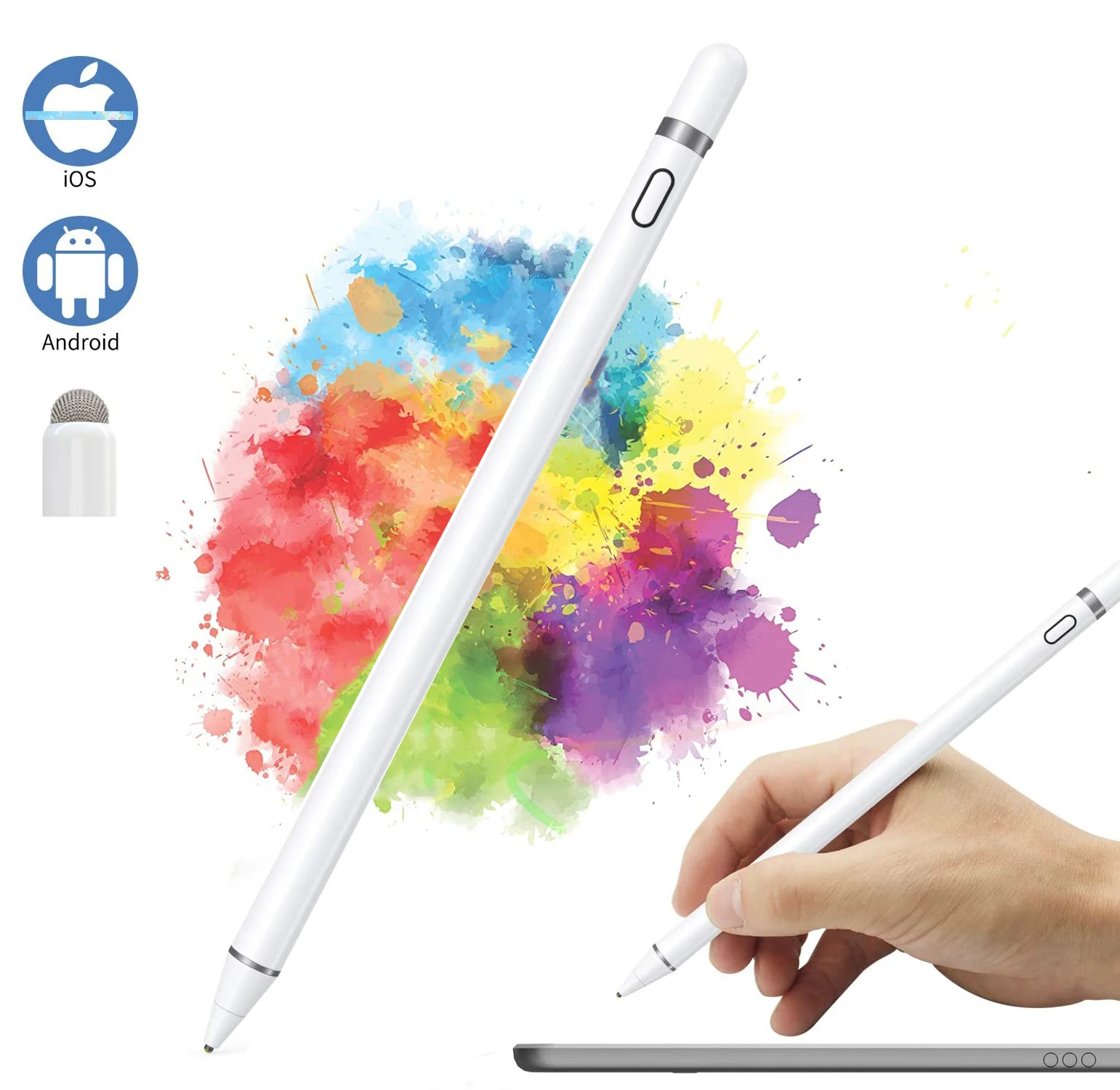 

Active Stylus Pen Compatible for iOS&Android Touch Screen Pencil for iPad with Dual Touch Function Rechargeable Stylus Drawing