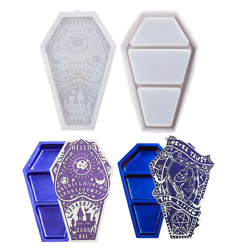 

3D Halloween Pumpkin Coffin Storage Box Epoxy Resin Mold Silicone Casting Moulds Funny DIY Crafts Home Decoration Halloween Prop