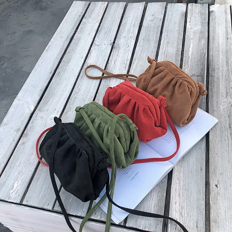 Женская Замшевая сумка-клатч на плечо однотонная дизайнерская сумка-мессенджер