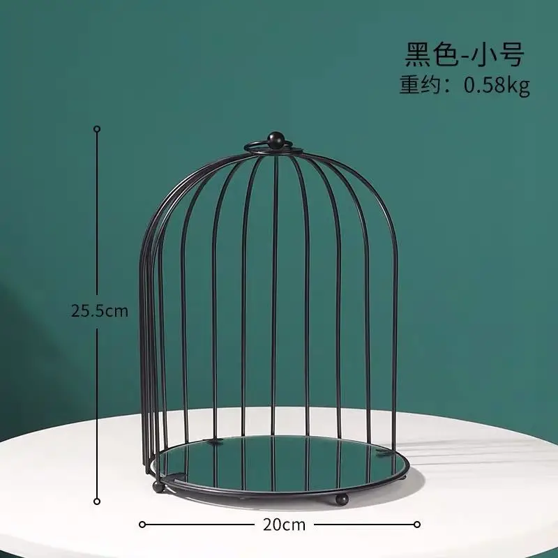 

Luxury Desktop Cosmetic Storage Rack Creative Wrought Iron Portable Birdcage Rack Bathroom Skin Care Organizer Toiletries Shelf
