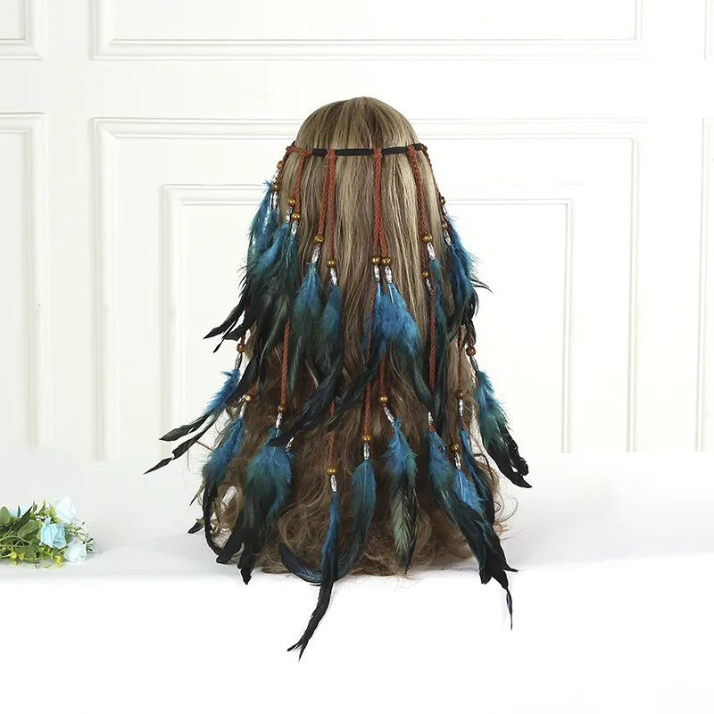 

Peacock feather headband for women fashion ethnic headdress hair accessories headbands for women