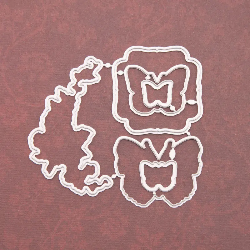 Металлические штампы с изображением венка бабочки рождественские прозрачные и