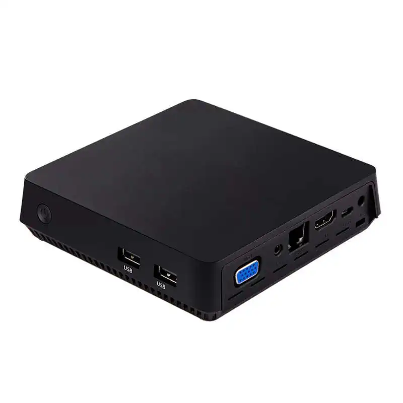 Black T11 Мини ПК Intel 4 ядра X5 Z8350 1,92 ГГц 4 Гб+ 32 ГБ/64 г Мини компьютер Поддержка 2,5 дюймов Hdd, Vga и Hdmi, два ядра, Выход, Win10 Tv Box - Цвет: Black