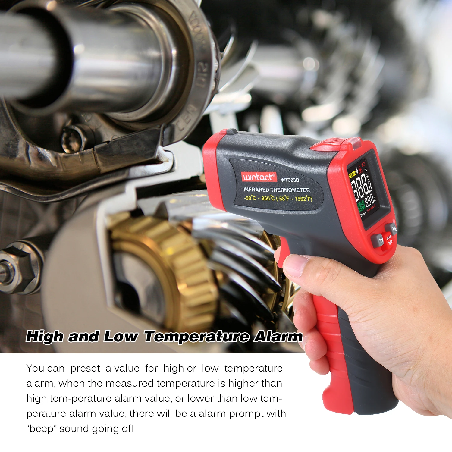 Инфракрасный промышленный термометр с термопарой типа K инфракрасный