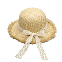 2022 summer paper straw kids hat raffia hat lace children hat cool nice hats for kids sun hat beach hat raffia hat for children