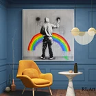 Современные художественные постеры на холсте гриффити с рисунком на стене, радужная картина Гриффита для украшения гостиной