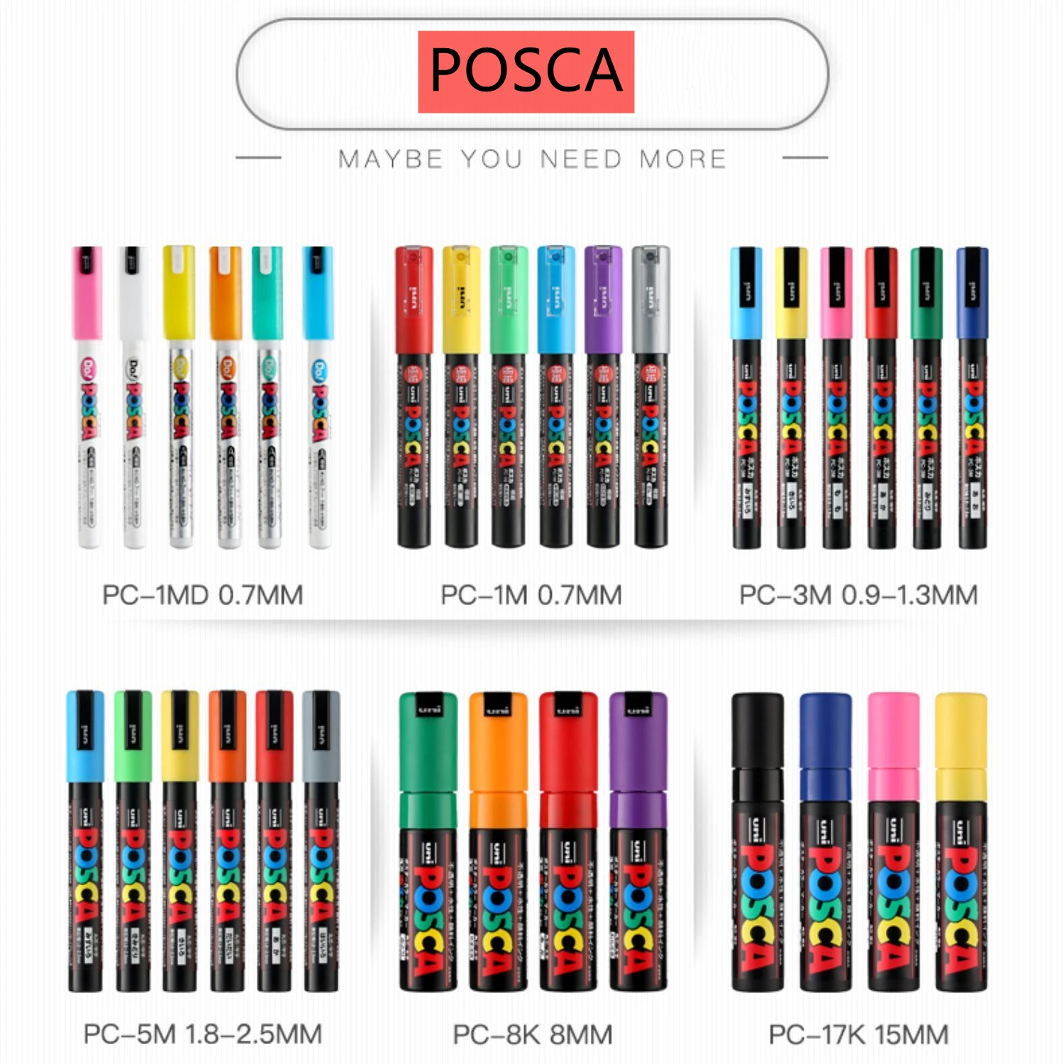 

Posca Colorful Art Marker Pen Paint Marker School Stationery Office Supplies Marking Pen Extra Fine Art Marking Pens PC-1M
