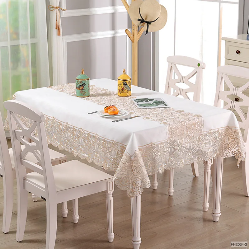 

Lace Linen Table Cloth Patchwork Embroider Consice Fresh Style Tea Tablecloth Table Runner for Wedding Party Banquet Dust Cover