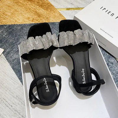 

sister summer in sandals Fat online celebrity water drill heels 3CM fairy style with large-size women's shoes 2021 woman pumps