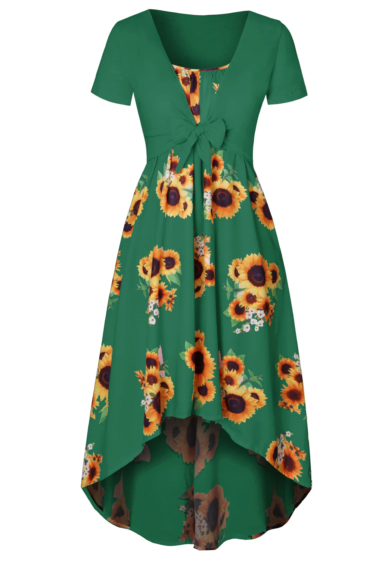 

European and American New Print Women's Dress + Two Pieces of Summer Suspender