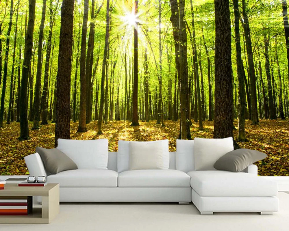 

Papel de pared Autumn forest sunlight natural 3d wallpaper,living room TV wall bedroom wall papers home decor restaurant mural