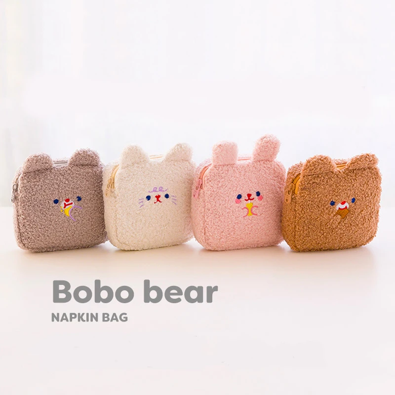 Мультяшные плюшевые гигиенические прокладки органайзер сумка для денег Женский