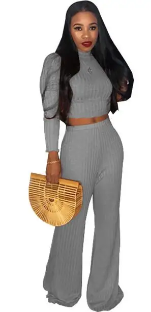 Трикотажные Ребристые комплекты из двух предметов женские осенние зимние