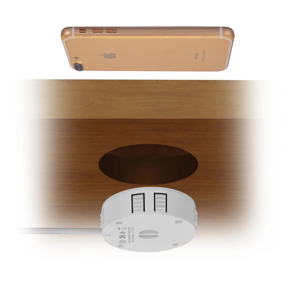 Быстрое беспроводное зарядное устройство QI настольное скрытое встроенное