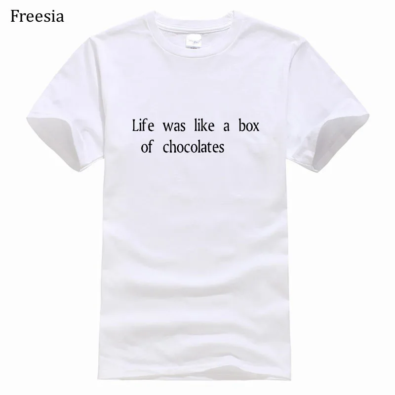 Новая летняя хлопковая Футболка с принтом Forrest Gump вдохновляющая надпись футболка
