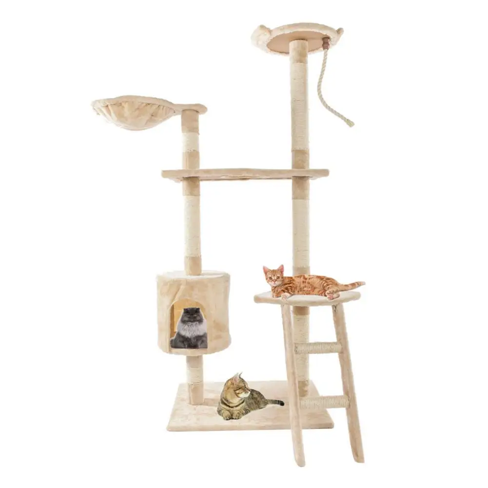

New Cat Tree House Condo Perch Entertainment Scratching for Cats Kitten Multi-Level Tower for Large Cat Cozy Furniture Protector
