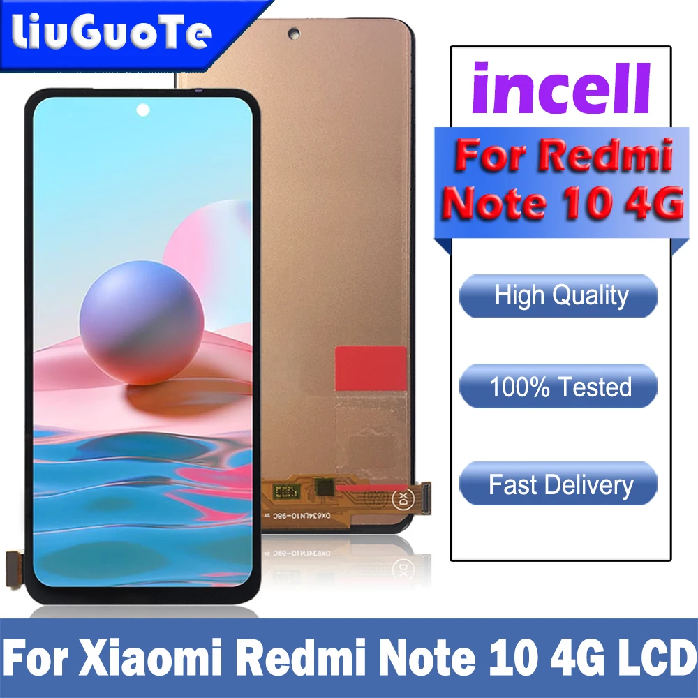 ЖК-дисплей Incell для Xiaomi Redmi Note 10 4G с рамкой M2101K7AG сенсорная панель экран