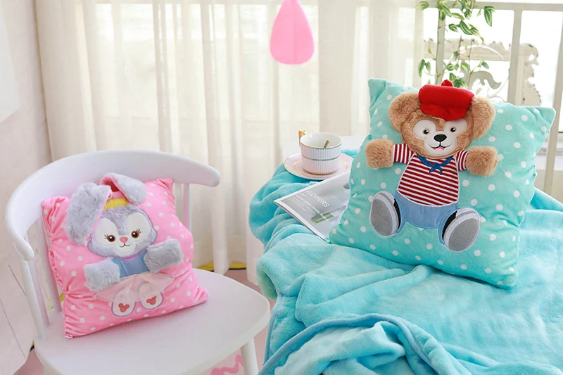1 шт. милый мягкий плюшевый duffy Подушка с одеялом 1*1,5 м плюшевое одеяло трансформирующееся в подушку украшение дома или подарки для девочки