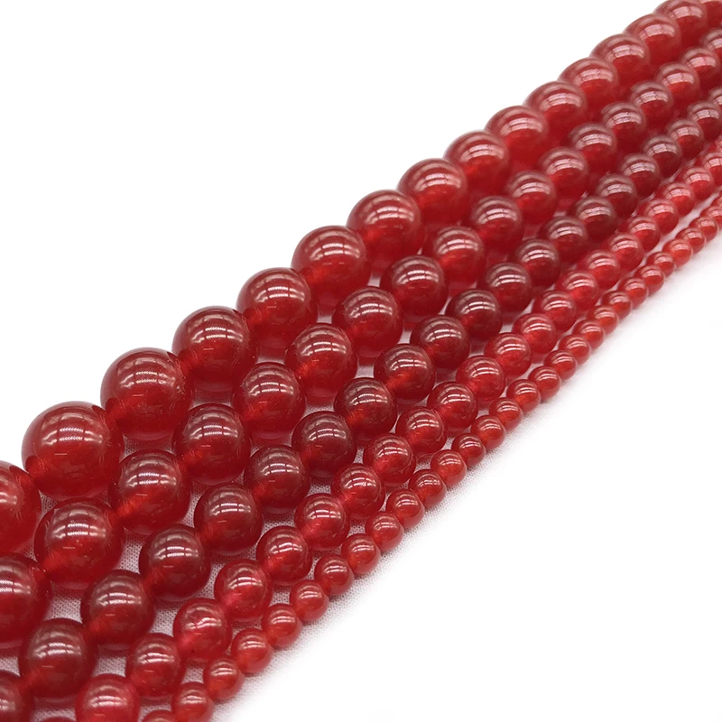 

Natural Red Chalcedony Stone Round Loose Spacer Beads for Jewelry Making 15'' Strand DIY Bracelet Jewelery 6mm 8mm 10mm 12mm
