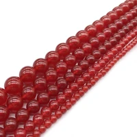 natural red chalcedony stone round loose spacer beads for jewelry making 15 strand diy bracelet jewelery 6mm 8mm 10mm 12mm