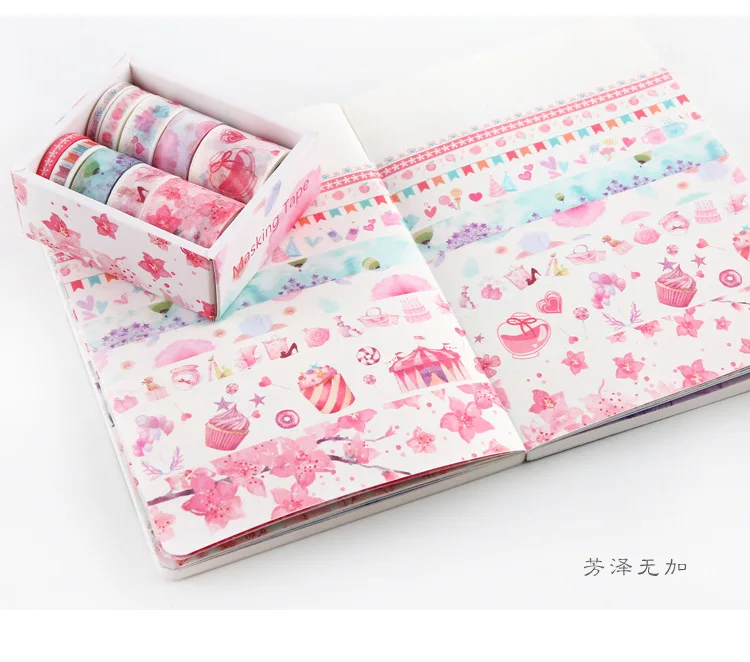 Love song under the stars series Color Washi Masking Tape set Release Paper Stickers Scrapbooking Stationery Decorative | Канцтовары для