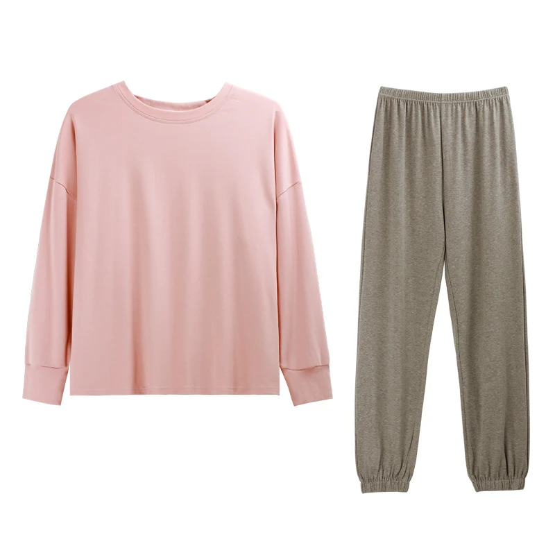 

2020 New Pajamas Girls' Spring, Autumn and Winter Cotton Long-Sleeved Korean Style Cute Dormitory Simple Internet Celebrity Home