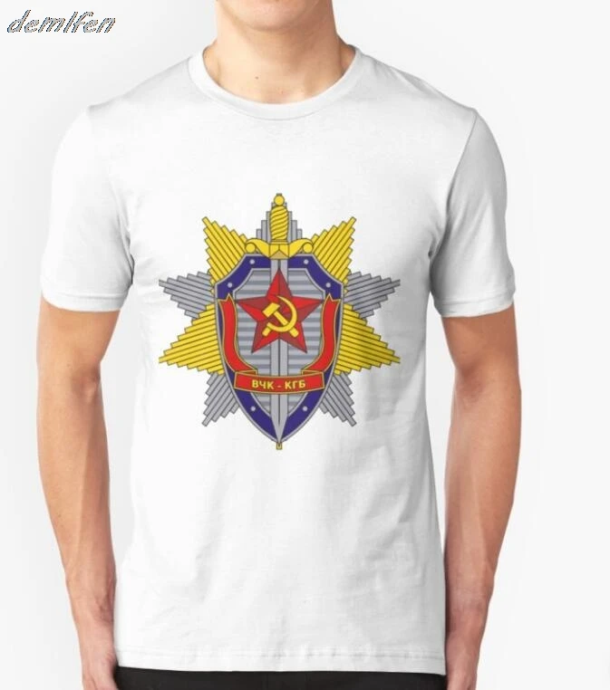 Новый КГБ футболка Для мужчин короткий рукав Футболка в стиле хип-хоп