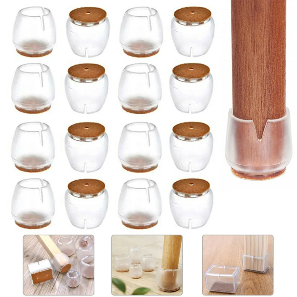 

8/16pcsl/lot Silicone Chair Caps Table Foot Pads For Round Furniture Bottom Table Feet Cover Floor Protector Foot Pad