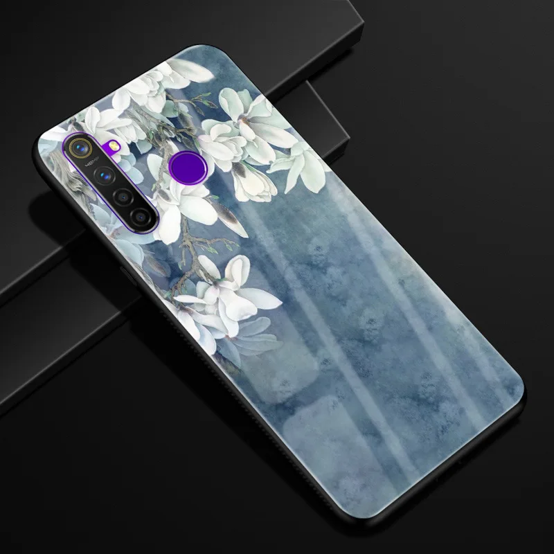 12 Для OPPO Realme 5 pro Чехол 6,3 ''стекло Жесткий чехол для OPPO Realme5 чехол для телефона силиконовый бампер Fundas Coque Realme 5pro - Цвет: 12