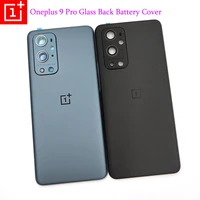 100 new glass original oneplus 9 pro battery cover rear housing cover repair oneplus 9pro back door replacement with camera len