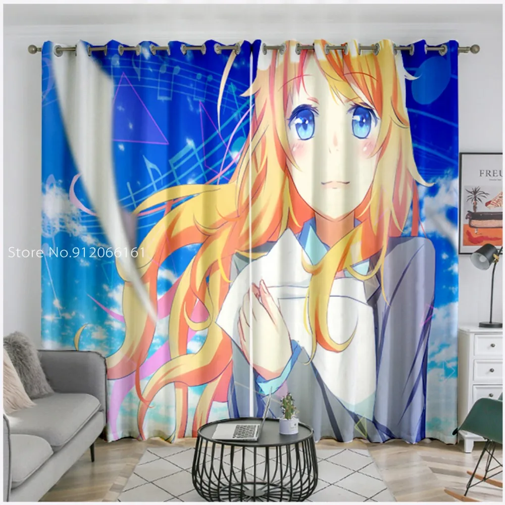 Японские занавески на окна с японским аниме April Is Your Lie для декора игровой комнаты