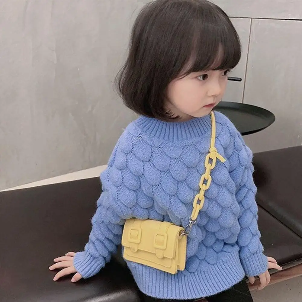 2-9Years Girls Sweater Autumn Winter Kids Kintted Thick Pullover Top Fashion Toddler Girl Winter Fall Clothes BBottoming Shirt