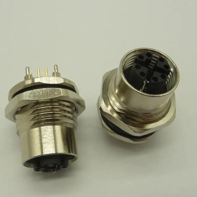

8-pin X-coded aviation plug M12-8P waterproof connector, optical fiber signal Gigabit network
