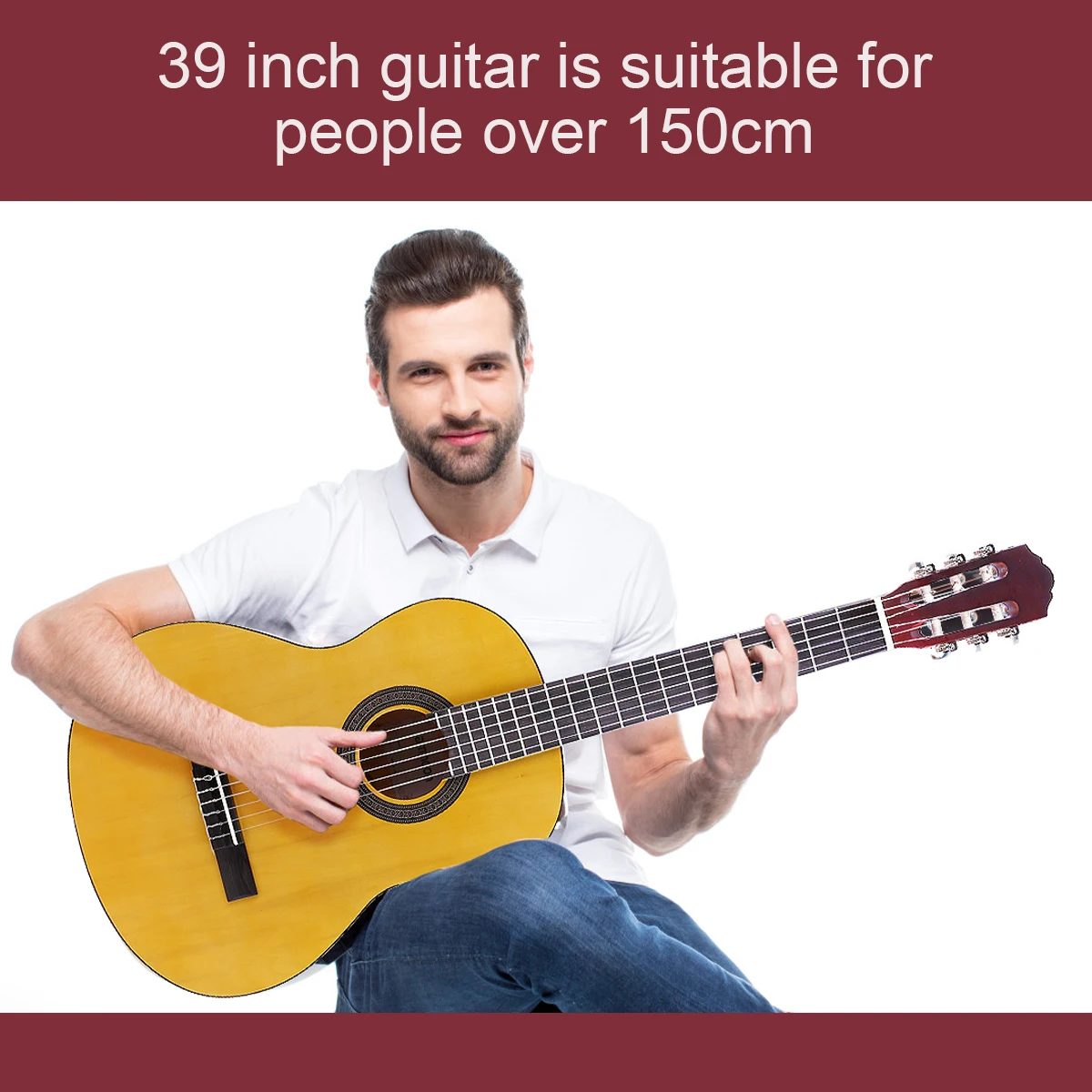 Классическая гитара ammoon CG 12 6 струнная доска Merbau боковая панель с сумкой Gig 39