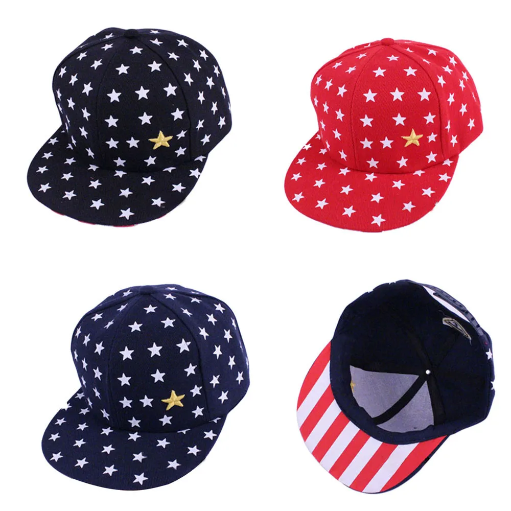 Детские печатные ребенка бейсбольной кепки Дети звезда шаблон Хип хоп