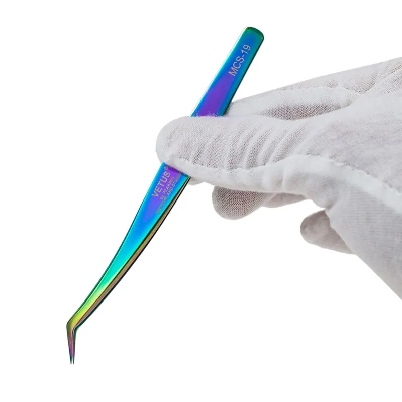 VETUS MCS-19 Наращивание ресниц Пинцет Профессиональный Нержавеющая сталь пинцеты