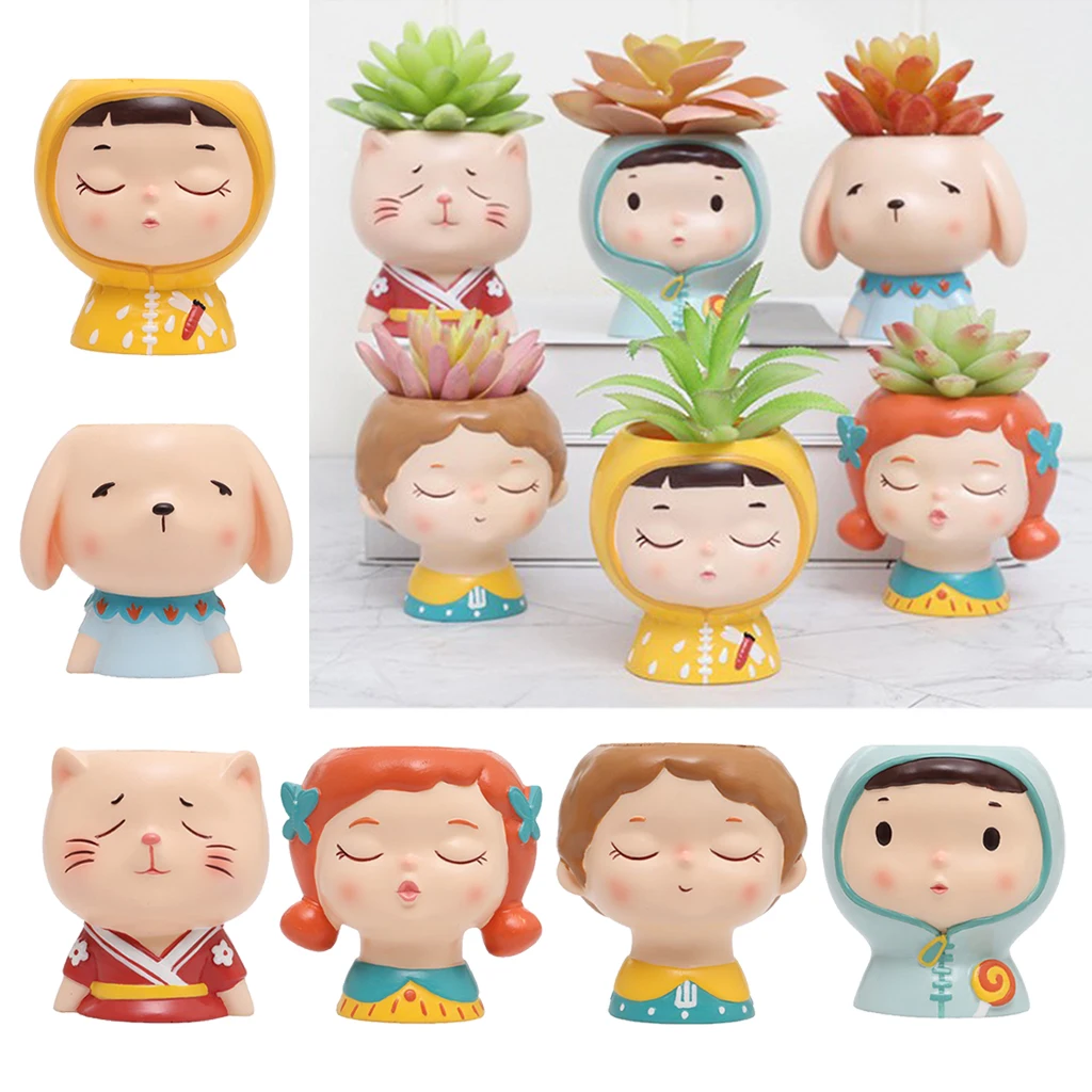 

1 Pieces Resin Succulent Container Flowerpot Home Photo Props Ornament